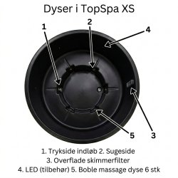 Udespa Topspa XS Graphite Black Topisoleret Wifi - set forfra p� hvid baggrund (Varenr. PTS170PIGB - 23300)